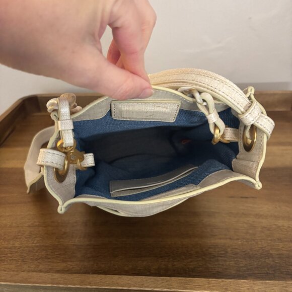 Hammitt Davis Small Undercover Daisy Cream Blue Vintage '21 Crossbody w Dust Bag - Picture 11 of 14